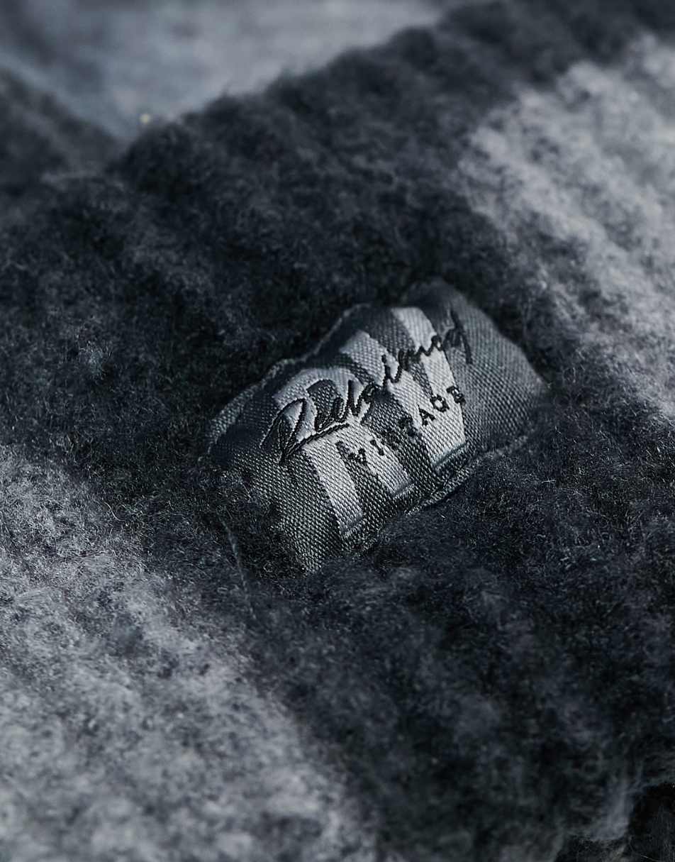 Reclaimed Vintage acid wash beanie in charcoal 0