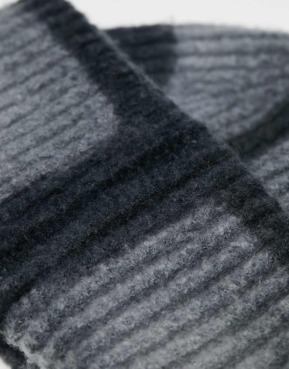 Reclaimed Vintage acid wash beanie in charcoal 1