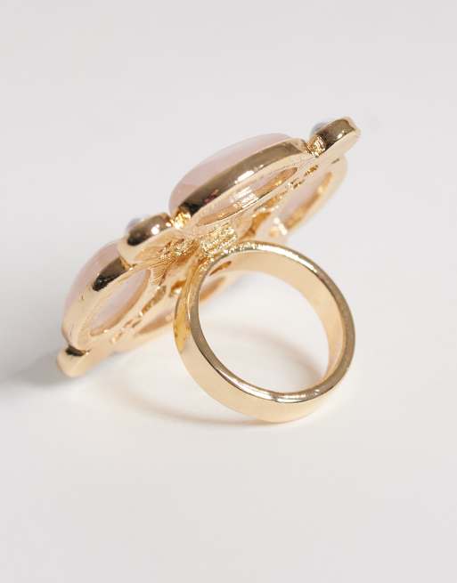 Reclaimed Vintage - Anello appariscente dorato con pietra incastonata, 3 di 3