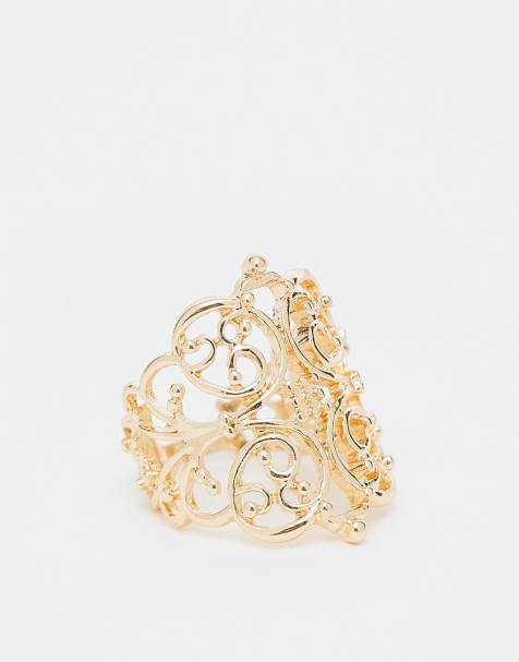 Reclaimed Vintage - Anello dorato con design cut-out - view 1