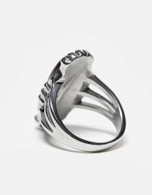 Reclaimed Vintage - Anello in acciaio inossidabile con pietra, 4 di 4