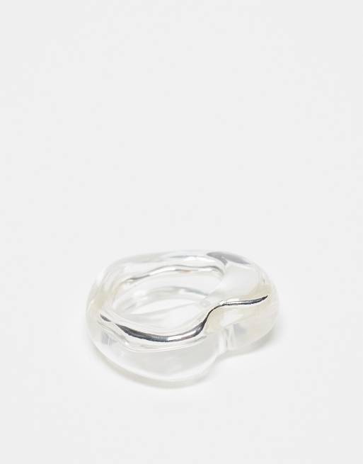Reclaimed Vintage - Anello trasparente a cuore