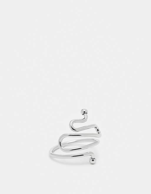 Reclaimed Vintage - Anello unisex avvolgente color argento