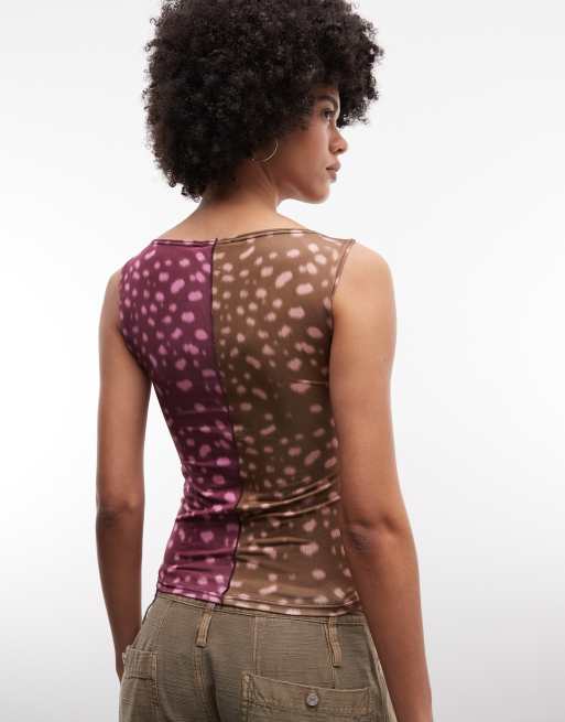 Reclaimed Vintage animal spliced tank top in mixed print, 3 of 4
