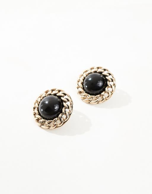 Reclaimed Vintage antique earrings in burnished gold, 4 of 4