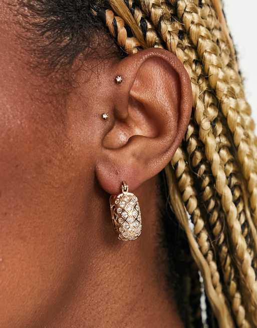 Reclaimed Vintage antique mini gold hoop earrings ASOS