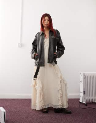 Reclaimed Vintage antique real leather biker jacket  - view 1