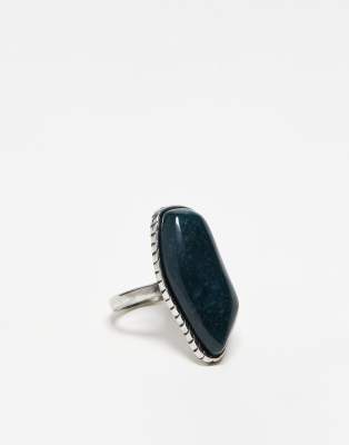 Reclaimed Vintage antique ring with stone in stainless steel - ASOS Price Checker