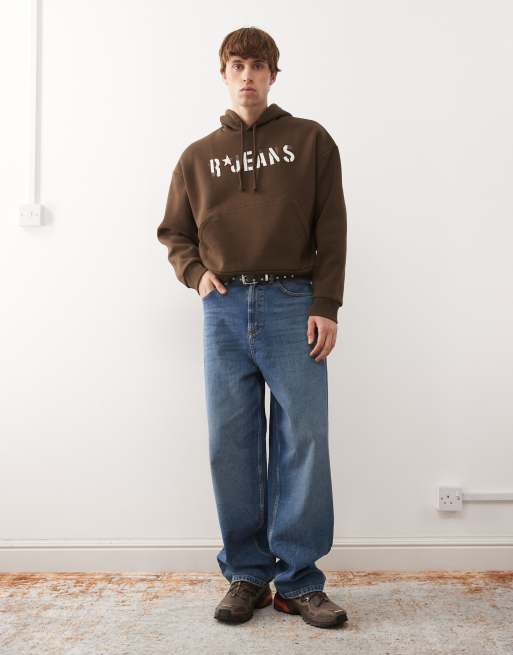 Reclaimed Vintage applique hoodie in chocolate brown, 2 of 5