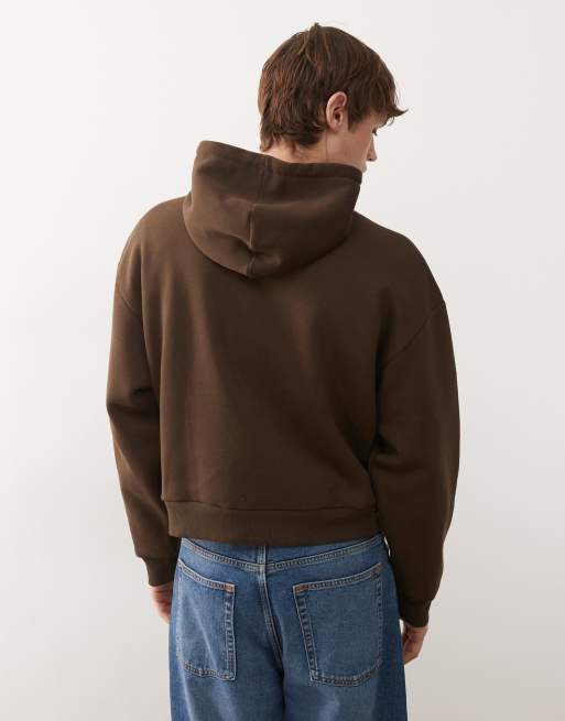 Reclaimed Vintage applique hoodie in chocolate brown, 3 of 5