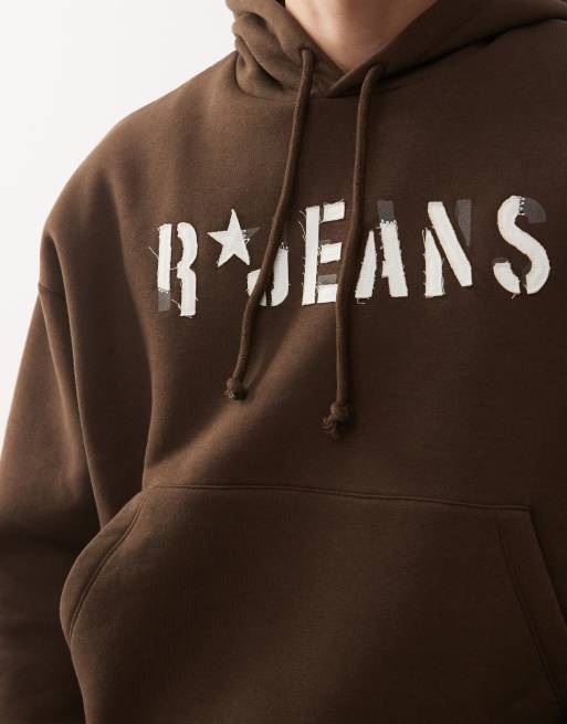Reclaimed Vintage applique hoodie in chocolate brown, 5 of 5