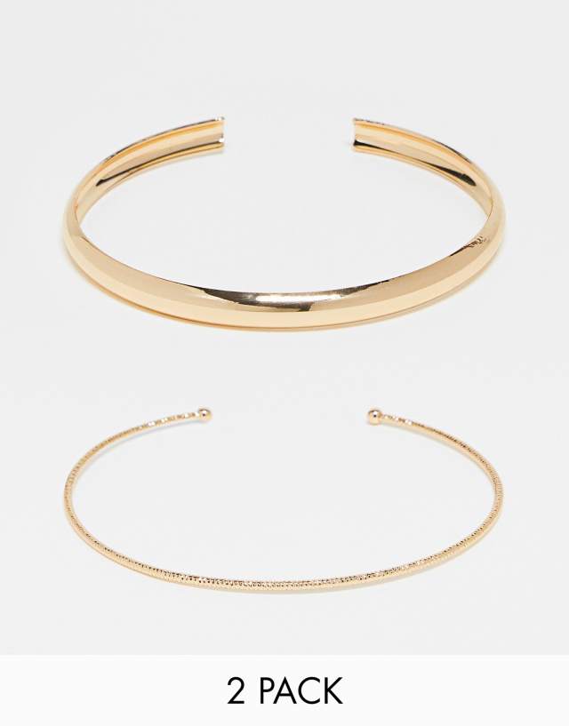 Reclaimed Vintage arm cuff 2 pack in gold