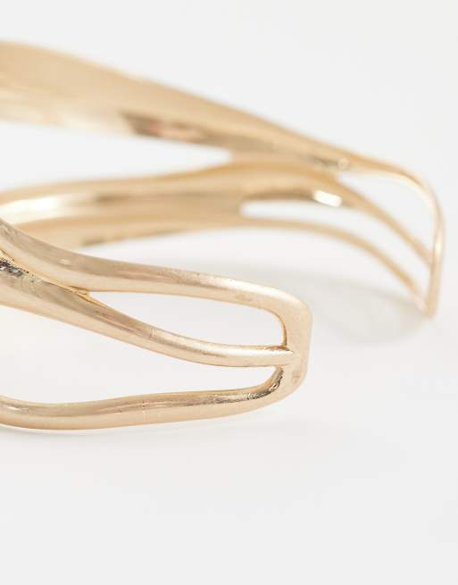 Reclaimed Vintage arm cuff wrap around in antique gold tone, 3 of 3