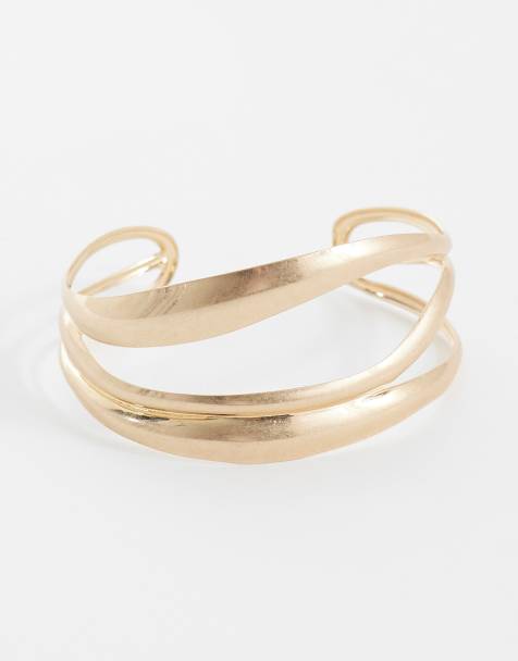 Reclaimed Vintage arm cuff wrap around in antique gold - view 1