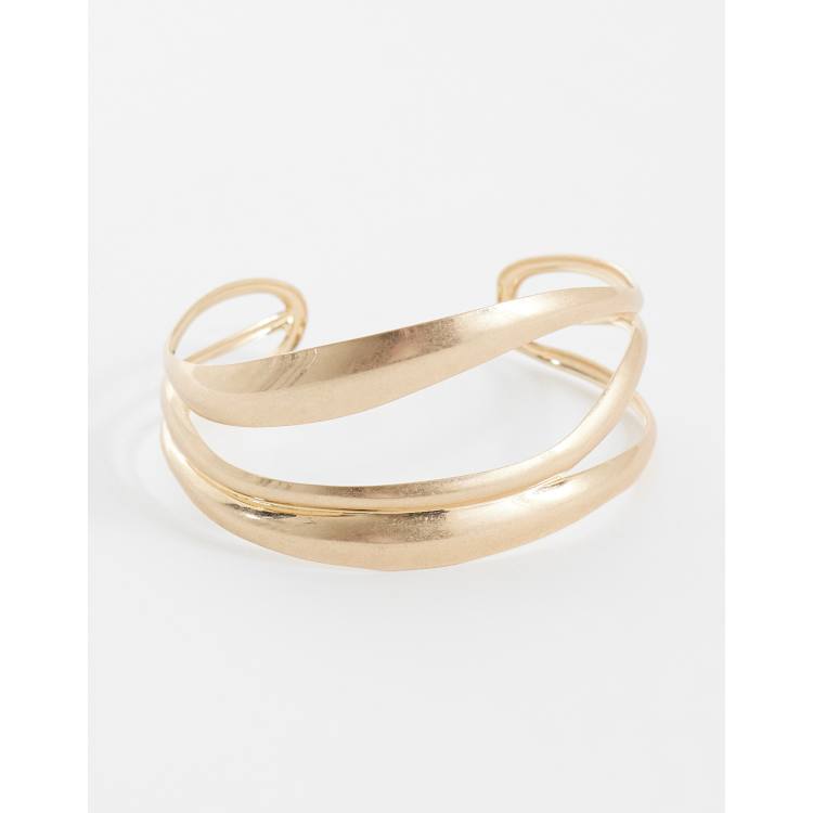 Reclaimed Vintage arm cuff wrap around in antique gold