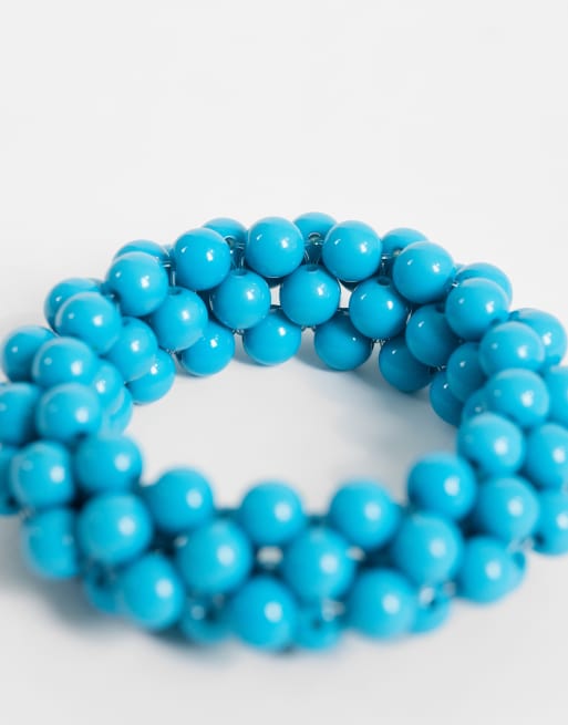 Reclaimed Vintage armband met kralen in blauw, 3 van 3