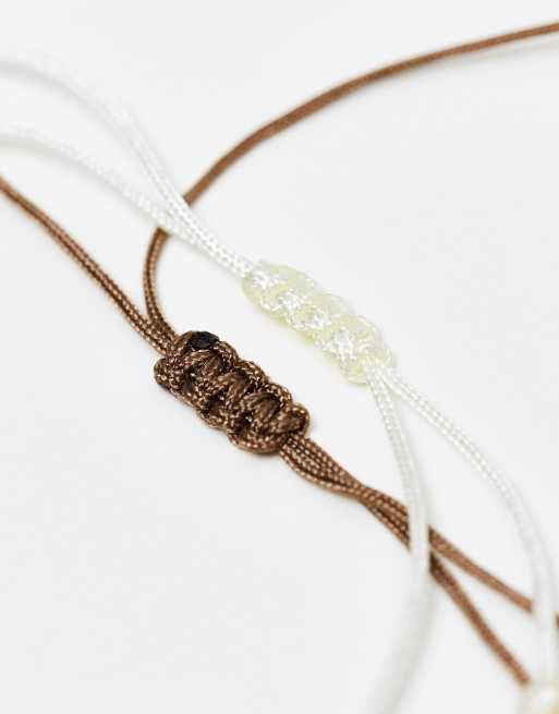 Reclaimed Vintage - Armbandspaket med pärlor och dragförslutning, 4 av 4