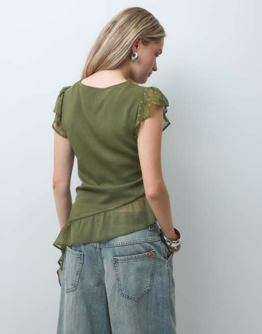 Reclaimed vintage asym tea top with embroidery, 4 of 4