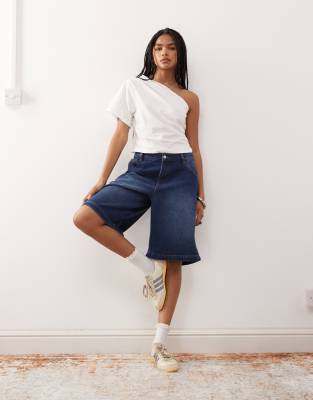 Reclaimed Vintage Asymmetric One-shoulder Ruched Detail Top