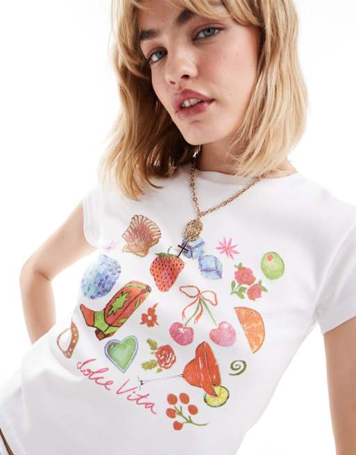 Reclaimed Vintage baby t-shirt with cowboy graphics in white, 4 of 4