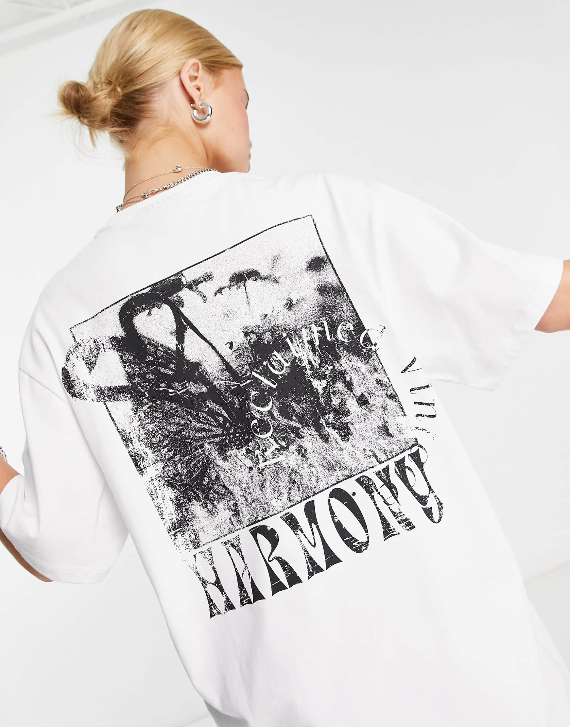 Reclaimed Vintage back print t-shirt in white view 2