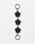 [Reclaimed Vintage] Reclaimed Vintage bag charm and key ring with black flowers in silver One Size Black