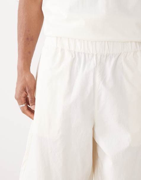 Reclaimed Vintage baggy barrel leg cargo pants in ecru - view 1