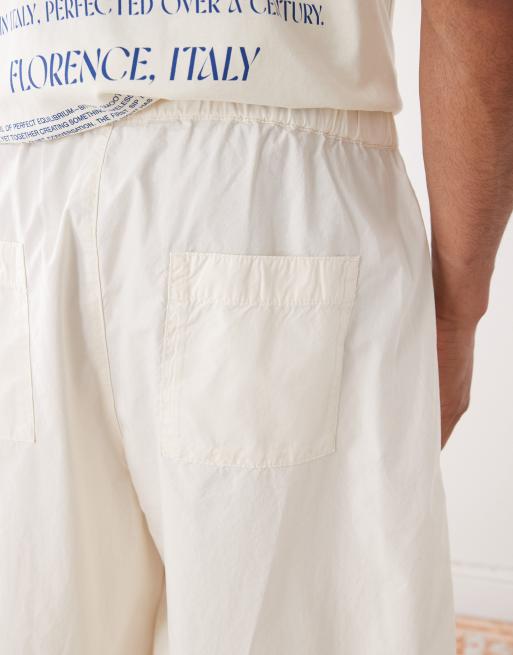 Reclaimed Vintage baggy barrel leg cargo pants in ecru