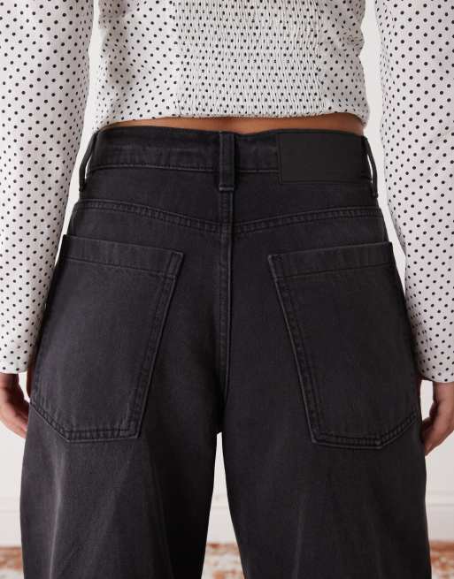 Reclaimed Vintage baggy barrel leg denim jean in black, 5 of 5