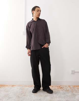 Reclaimed Vintage Baggy Cord Jean In Black