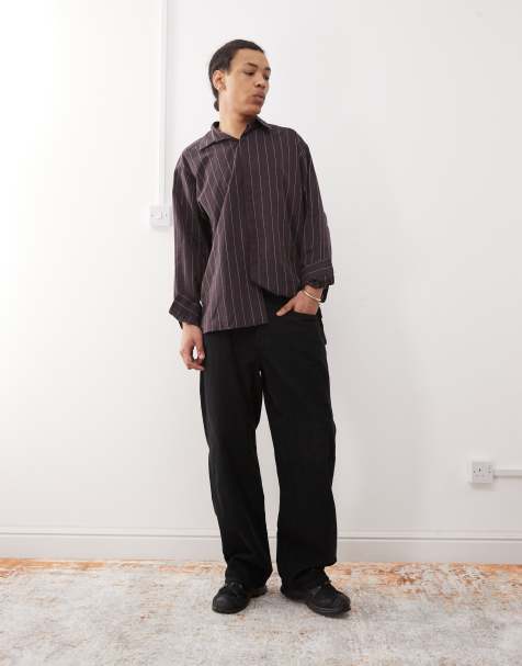 Reclaimed Vintage baggy cord jean in black - view 1