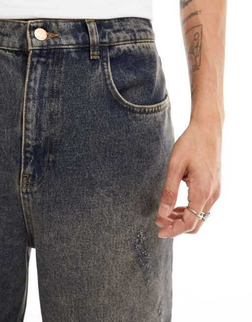 Reclaimed Vintage baggy dad jeans in mid blue wash , 3 of 5