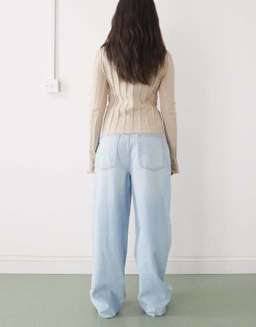 Reclaimed Vintage - Baggy denimjeans med brede ben i lyseblå vask, 3 af 5