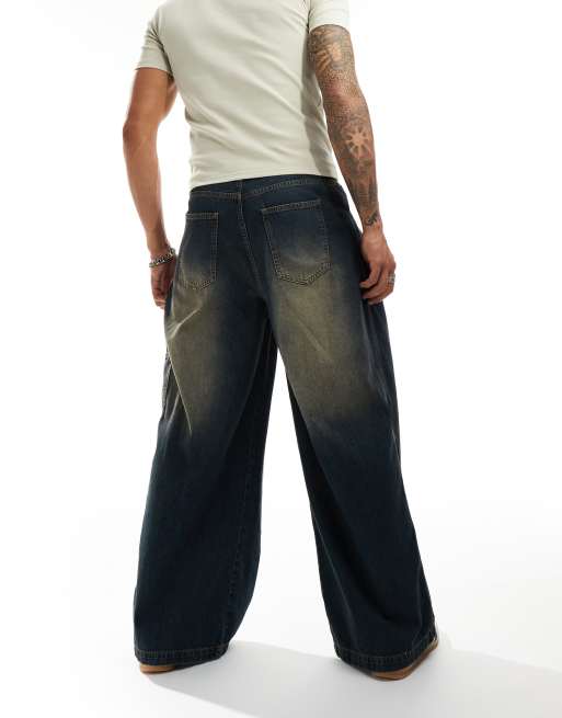 Reclaimed Vintage baggy jean in dark blue wash, 5 of 5