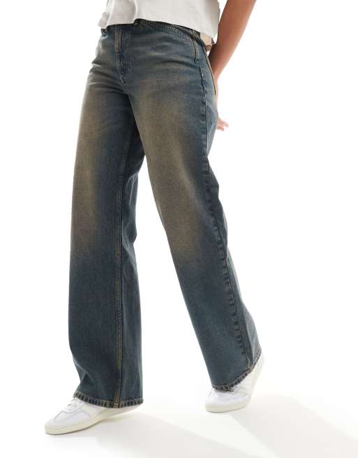 Reclaimed Vintage – Baggy jeans i 00-talsstil med vida ben och blå tvätt