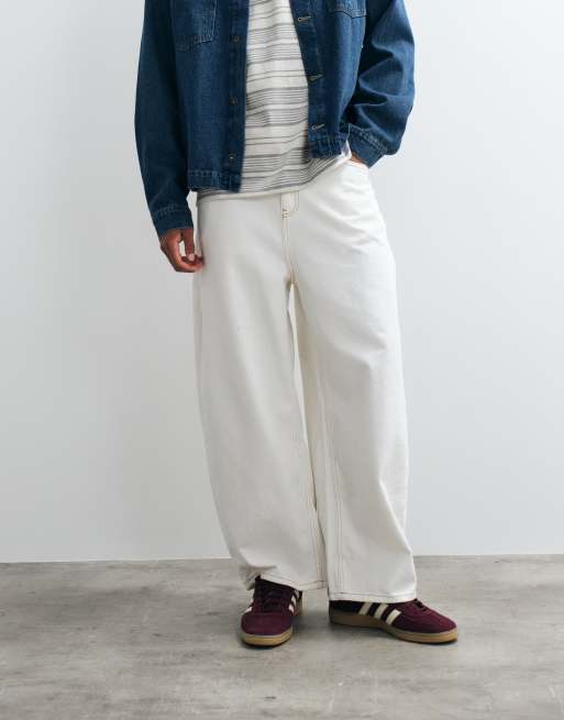 Reclaimed Vintage Baggy-Jeans im Westernstil in Ecru, 2 von 5