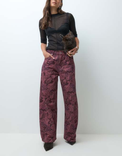 Reclaimed Vintage baggy jeans med paisleytryck, 1 av 5