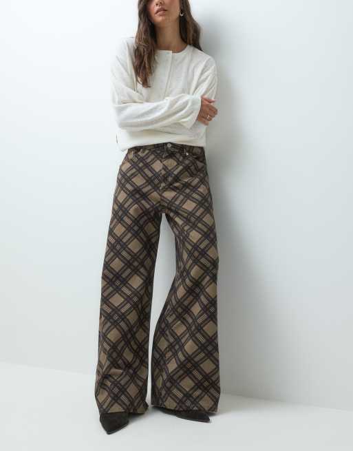 Reclaimed Vintage baggy jeans med rutigt tryck, 1 av 5