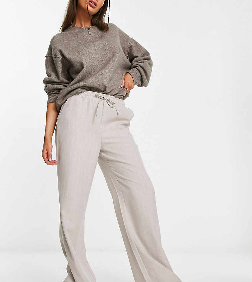baggy pants in pinstripe-White