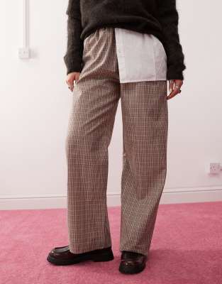 Reclaimed Vintage Baggy Relaxed Tailored Pants In Brown