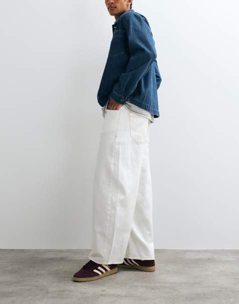 Reclaimed Vintage baggy western jeans i naturvit - view 1
