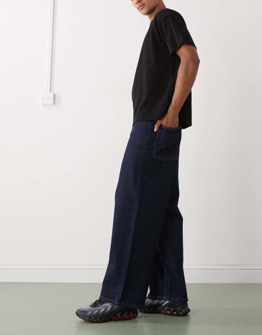 Reclaimed Vintage baggy wide leg denim jean in indigo blue