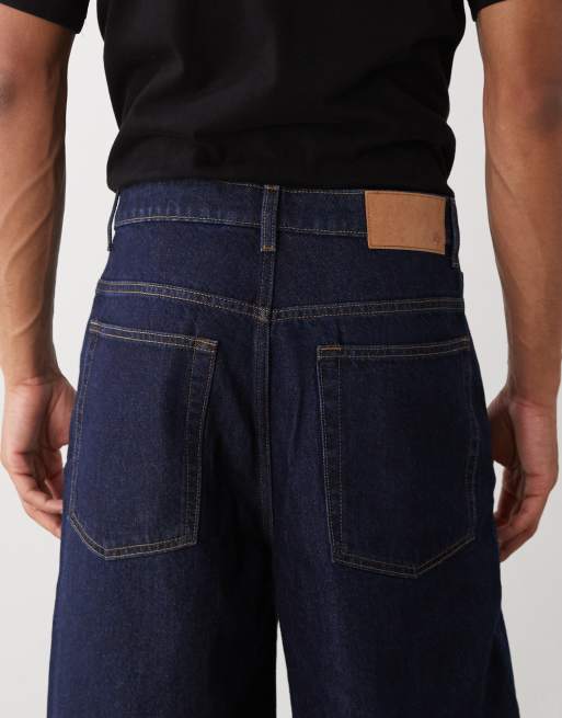 Reclaimed Vintage baggy wide leg denim jean in indigo blue