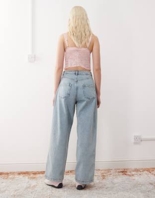 RECLAIMED VINTAGE BAGGY WIDE LEG DENIM JEANS 