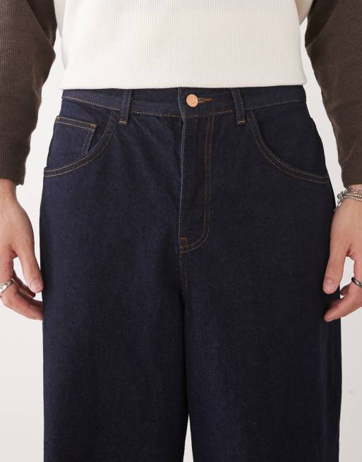 Reclaimed Vintage - Jeans larghi lavaggio risciacquato con cuciture a contrasto