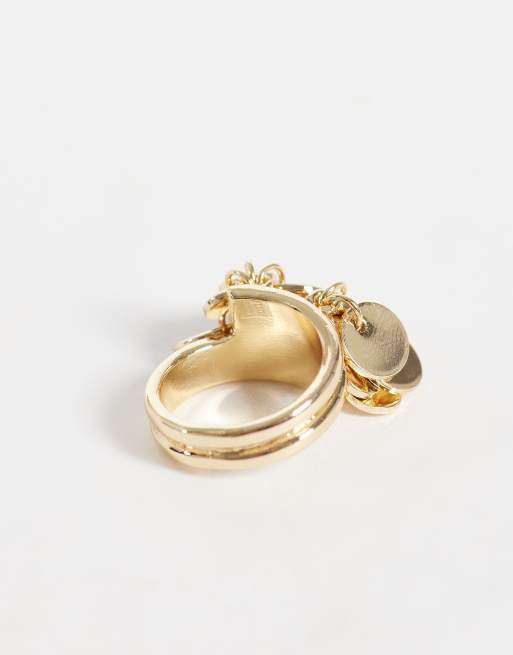 Reclaimed Vintage - Bague avec breloques disques - Doré, 3 de 3