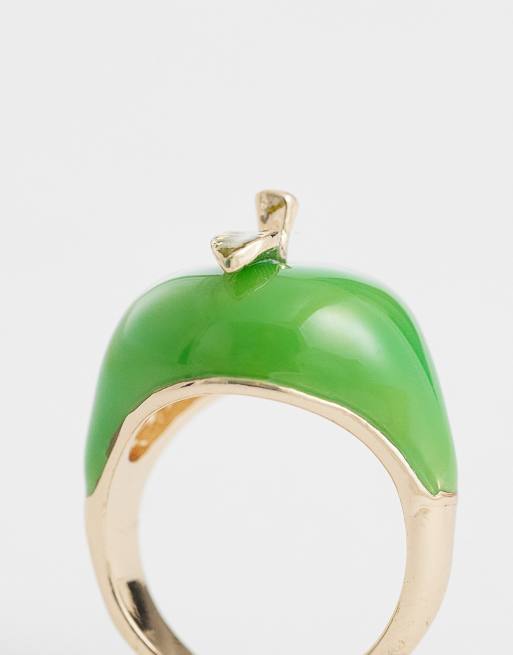 Reclaimed Vintage - Bague chunky avec détail pomme - Vert pomme, 2 de 3