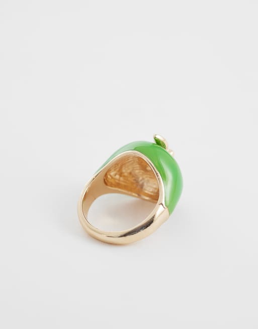 Reclaimed Vintage - Bague chunky avec détail pomme - Vert pomme, 3 de 3