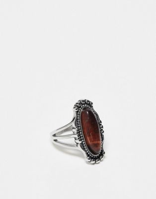 Reclaimed Vintage stone ring in stainless steel - ASOS Price Checker