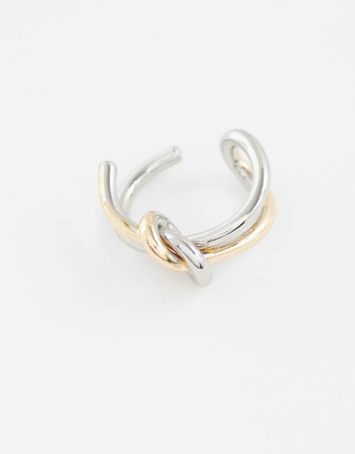 Reclaimed Vintage - Bague nouée unisexe en métaux variés, 2 de 3